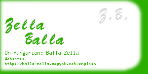 zella balla business card
